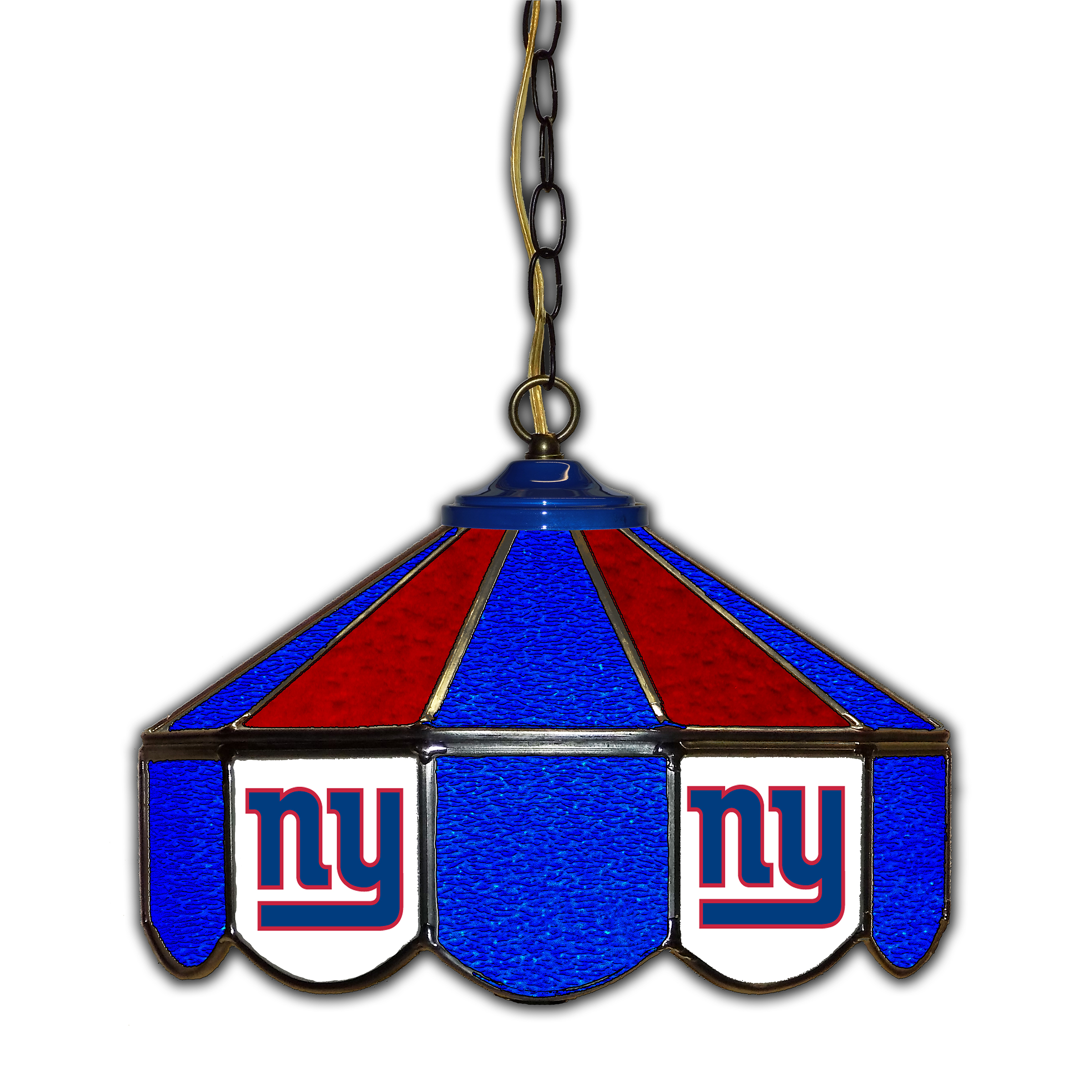 new york giants 14 inch handcrafted stained glass pub light