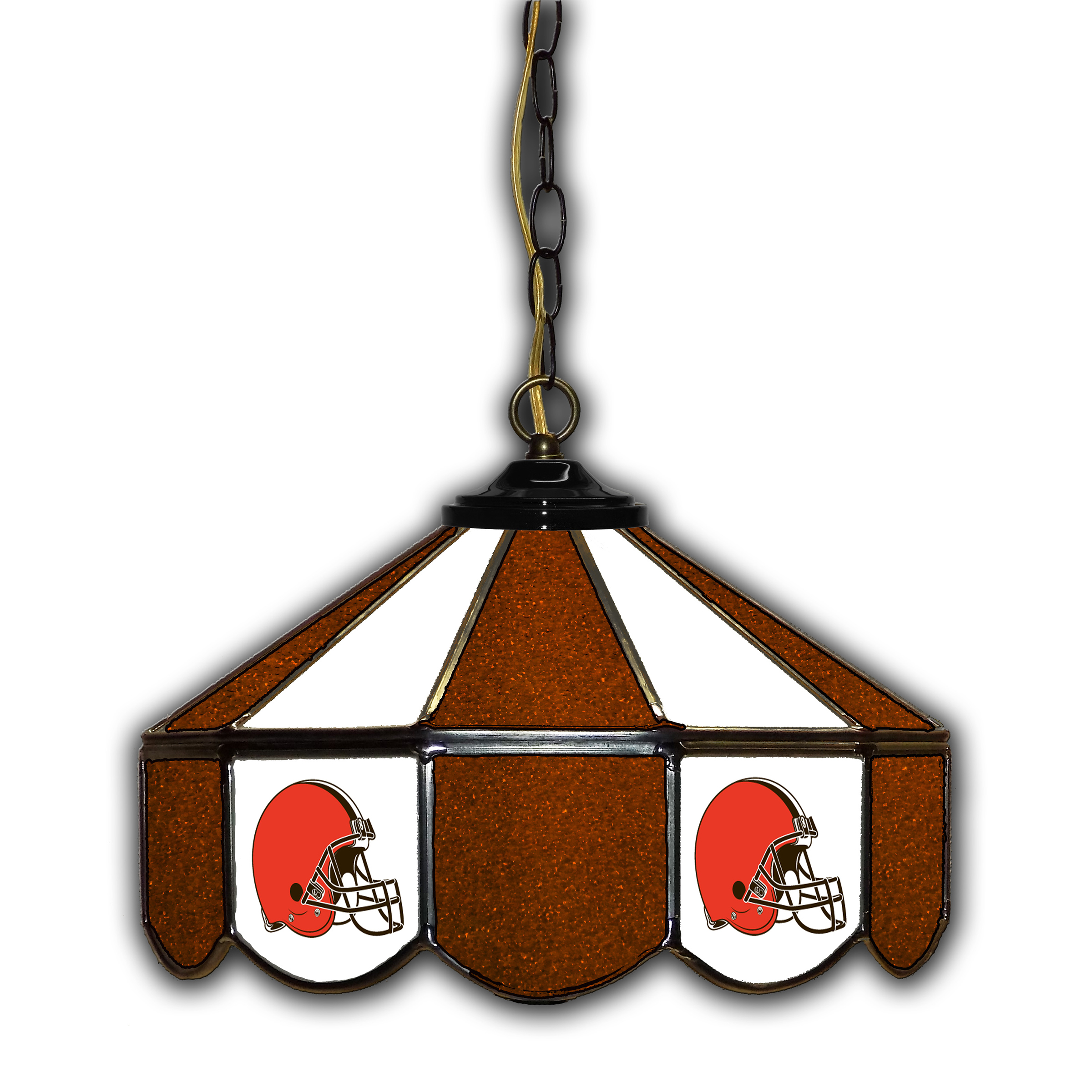 cleveland browns 14-in stained glass handcrafted pub light