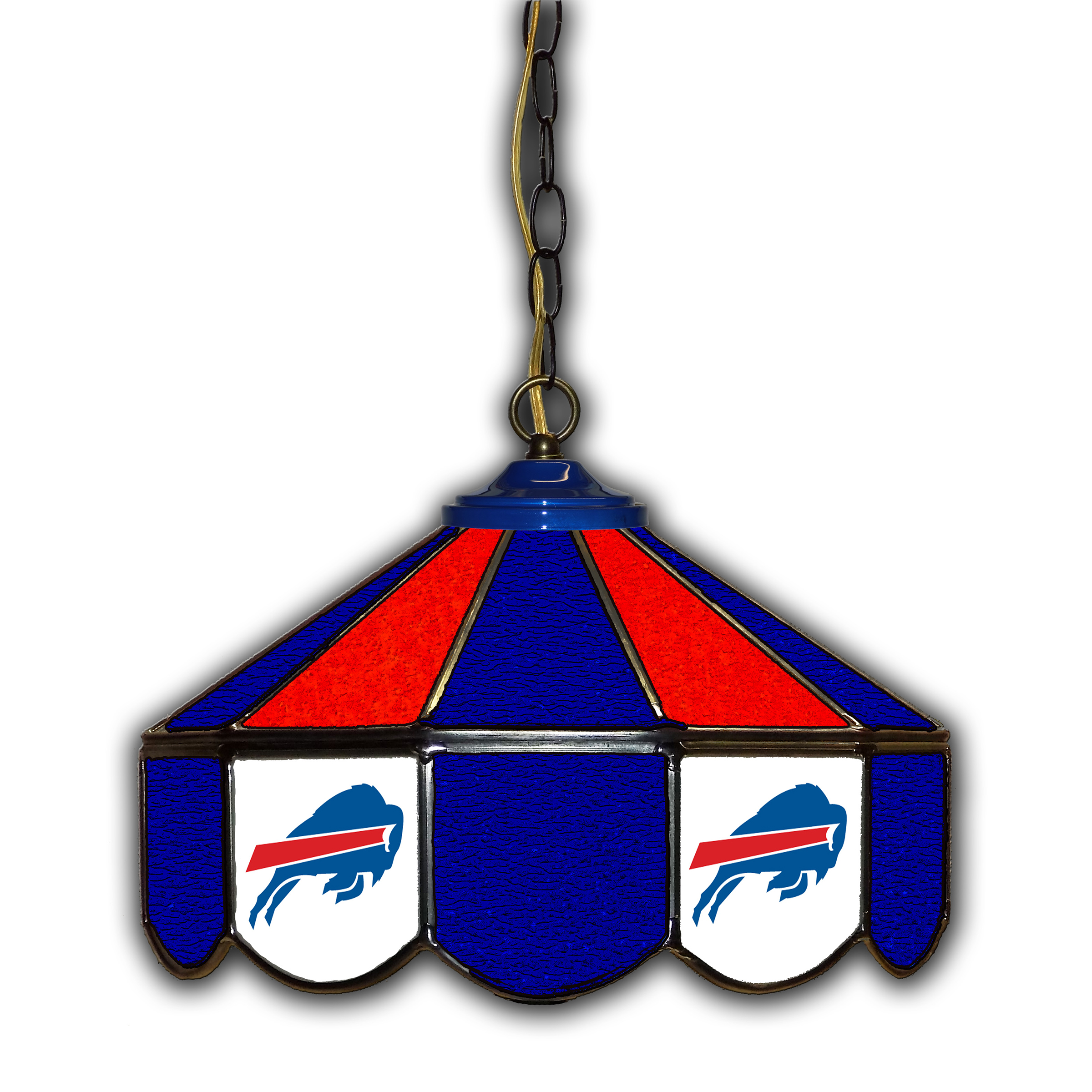 buffalo bills handcrafted stained glass pub light 14 inch