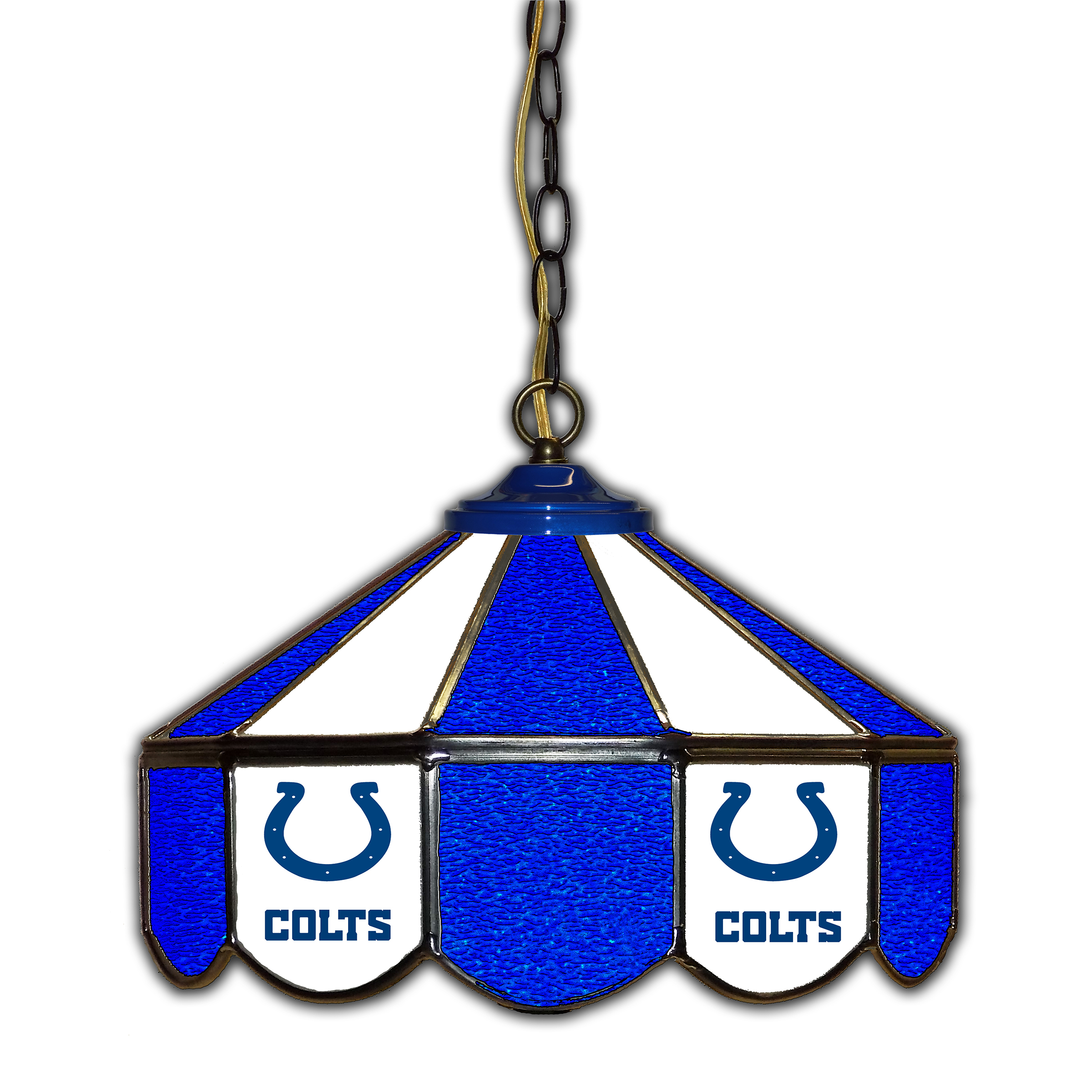 indianapolis colts handcrafted stained glass 14-in pub light