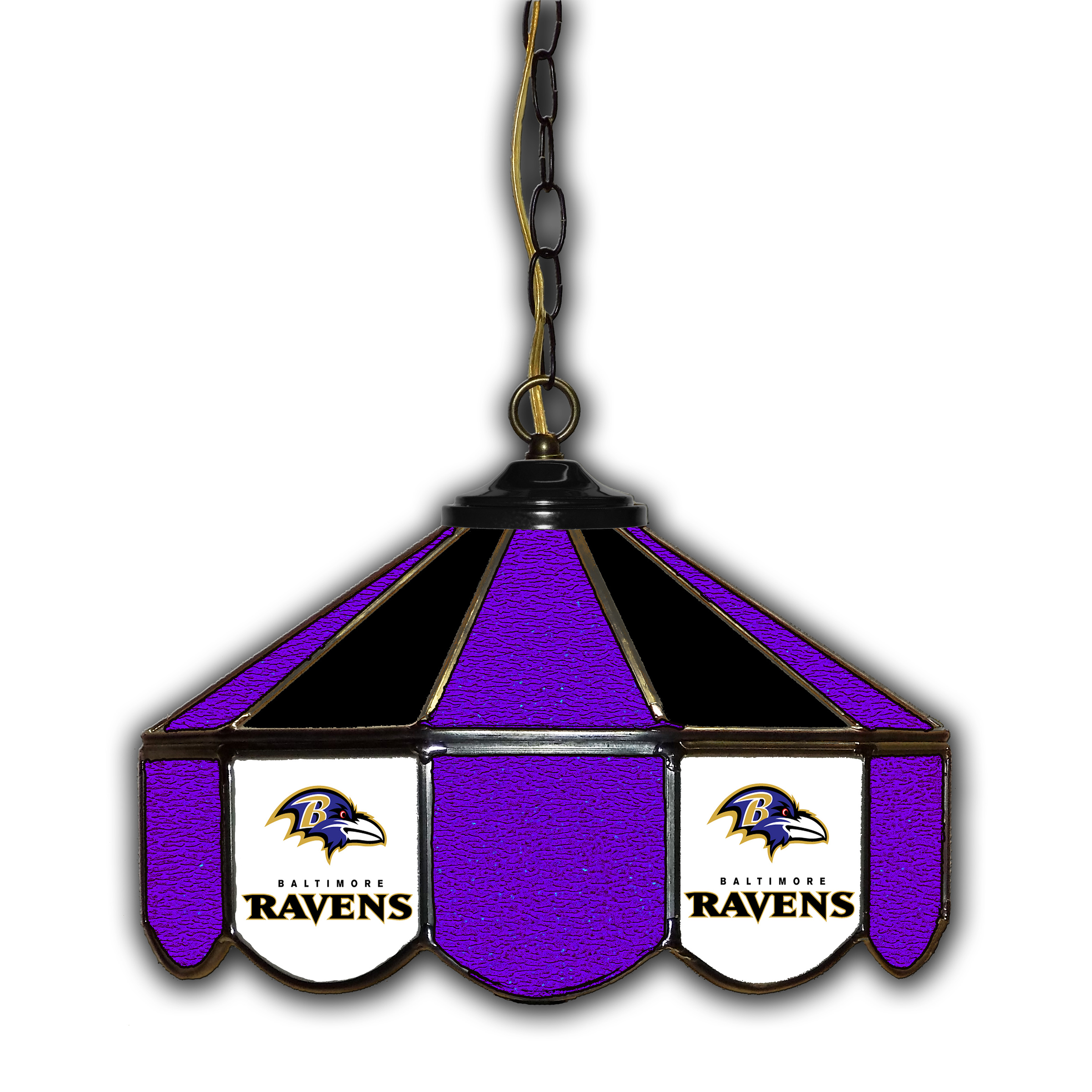 baltimore ravens 14 in stained glass handcrafted pub light