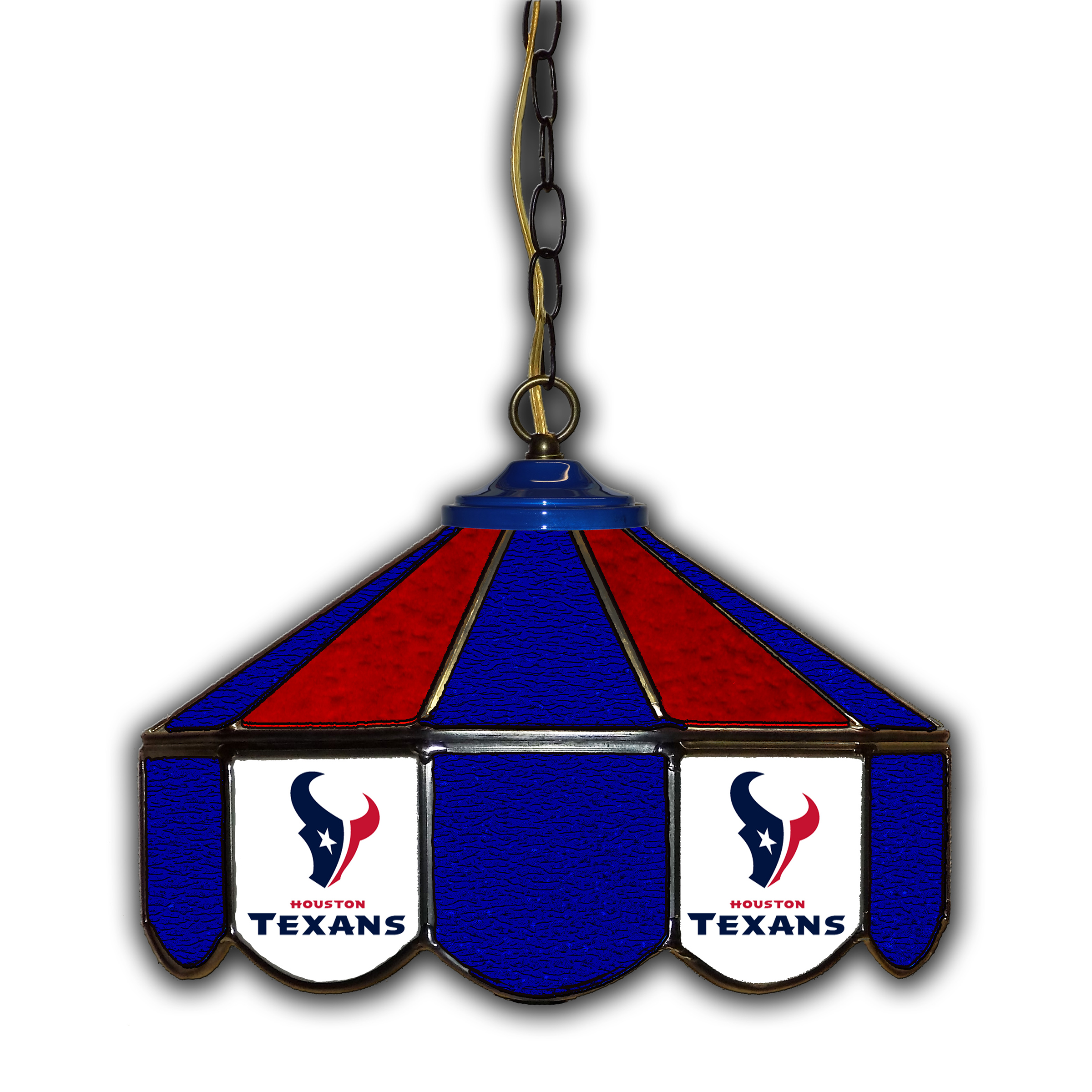 houston texans handcrafted stained glass 14 inch pub light