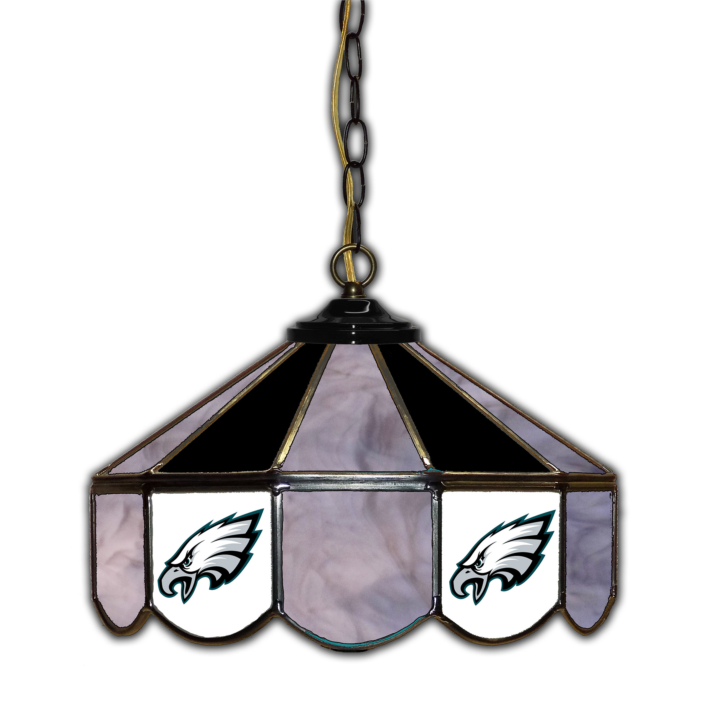 philadelphia eagles 14 inch stained glass handcrafted pub light
