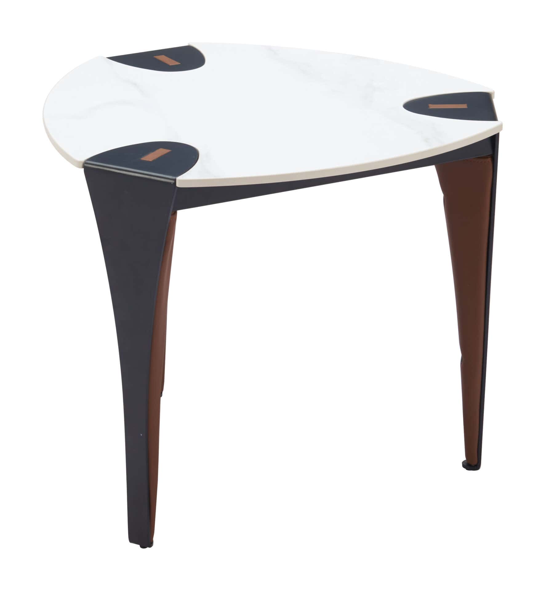 Multicolor End Table with Sintered Stone Top and Steel Legs 4 Multicolor End Table with Sintered Stone Top and Steel Legs - Image 4
