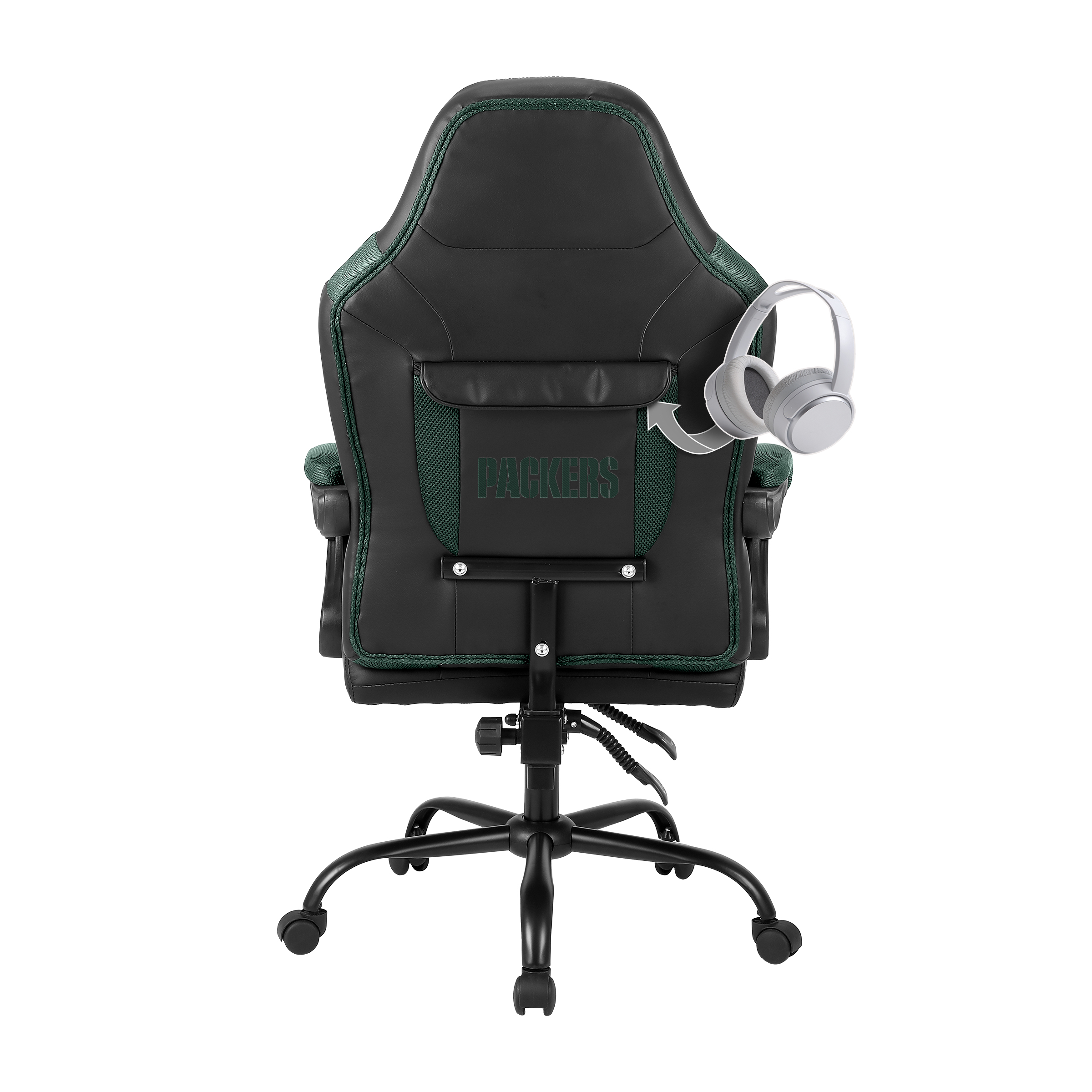 green bay packers oversized gaming office chair with storage pouch