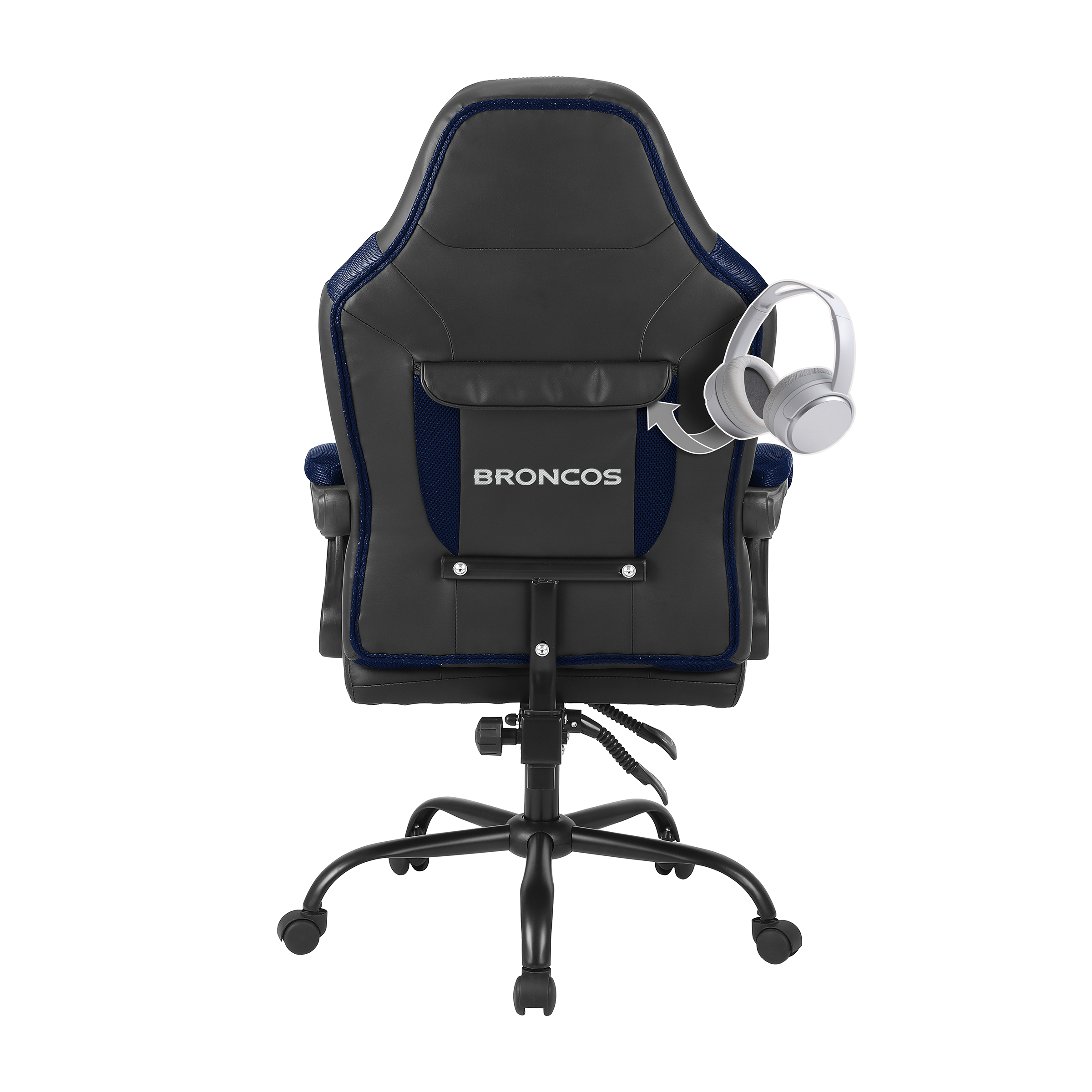 denver broncos oversized gaming office chair with storage pouch