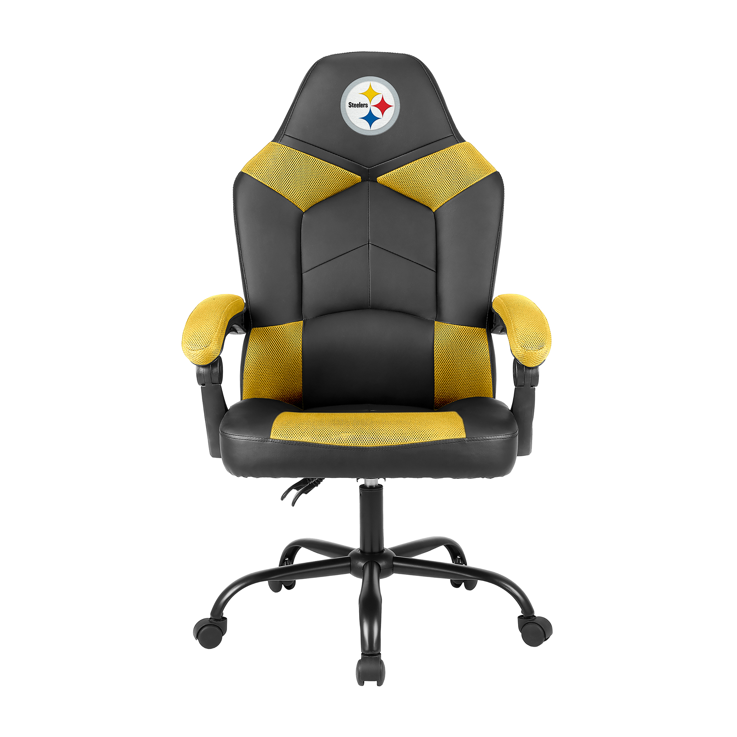 pittsburgh steelers embroidered oversized gaming office chair with storage pouch