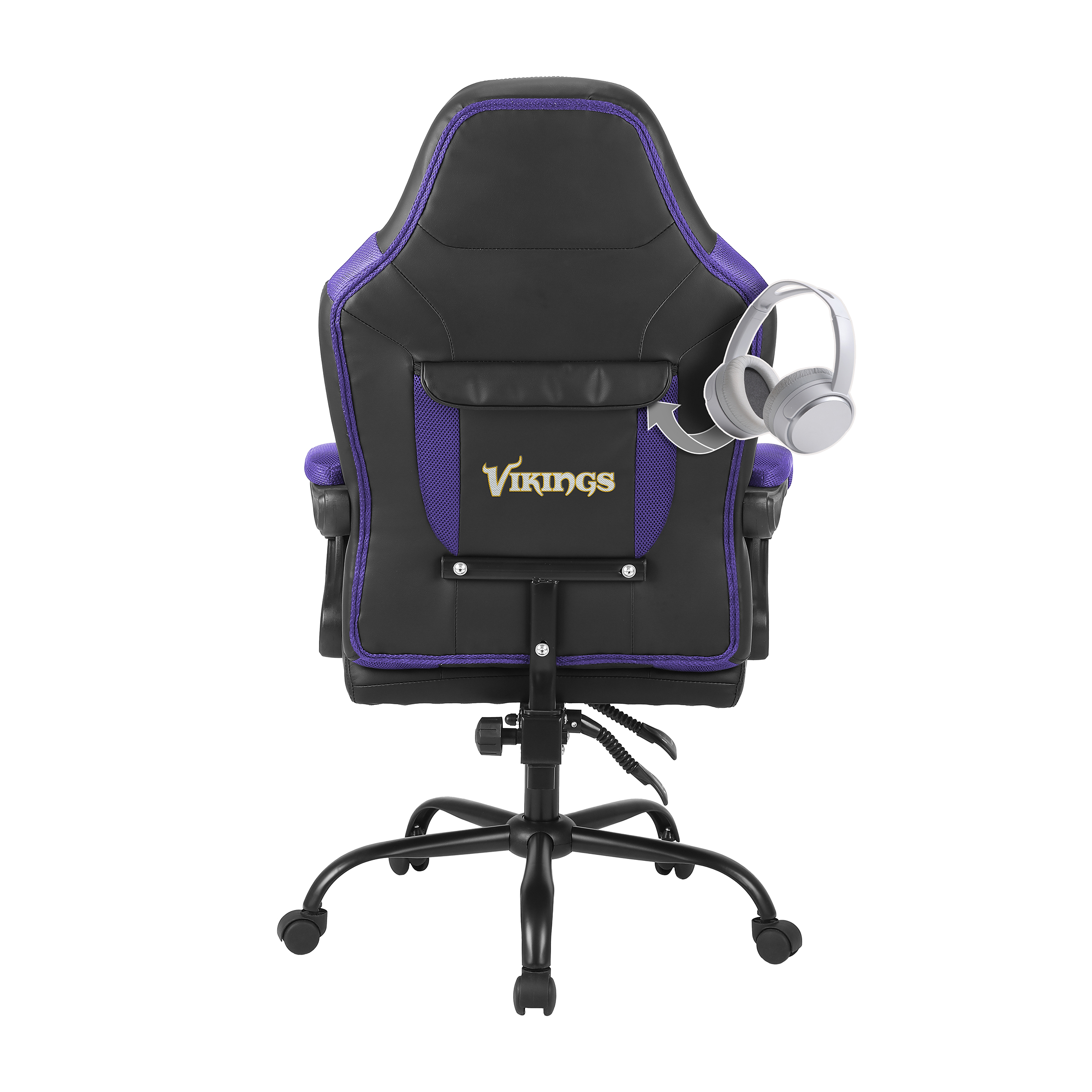 minnesota vikings oversized embroidered gaming office chair