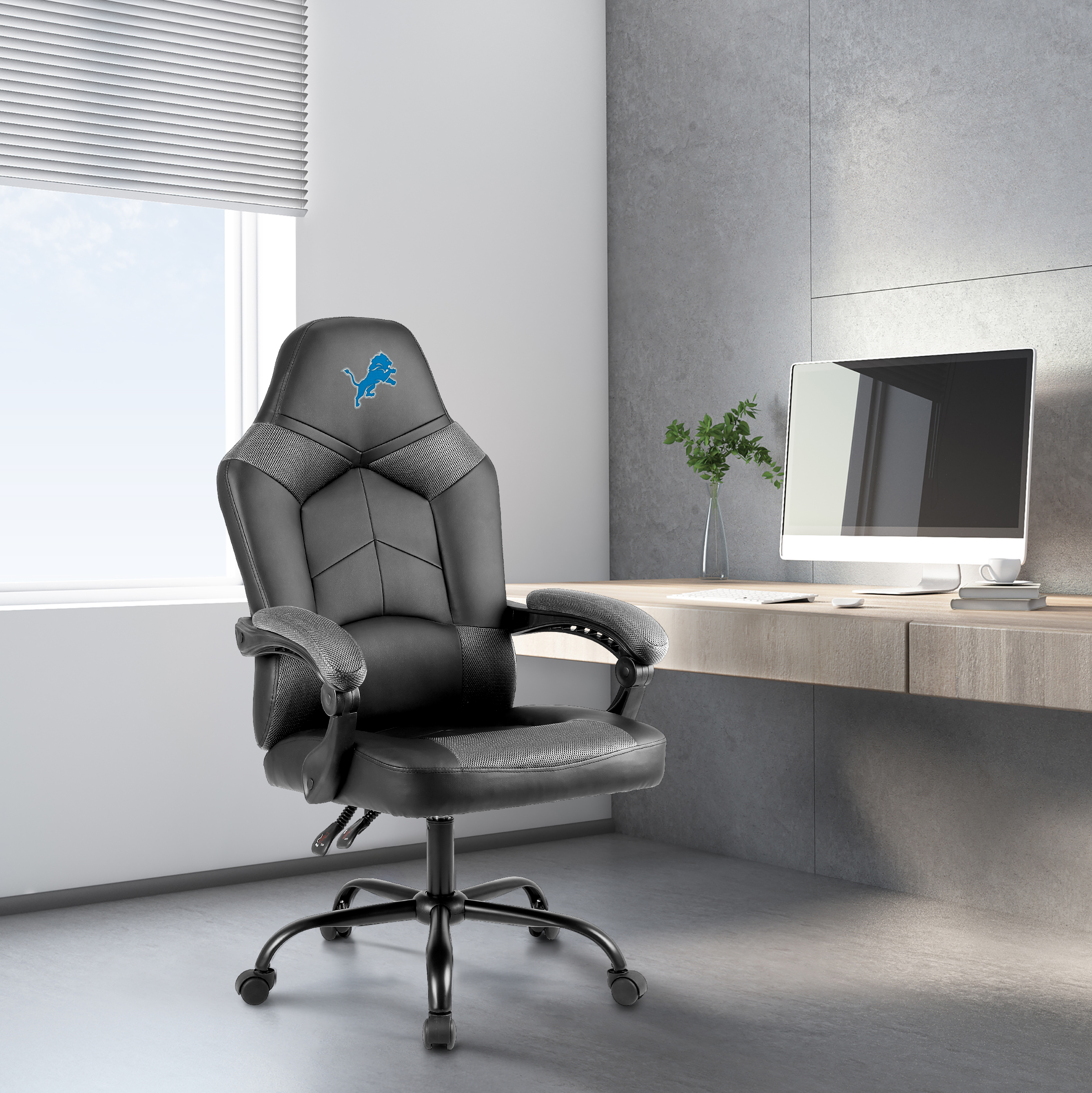 detroit lions oversized embroidered gaming office chair
