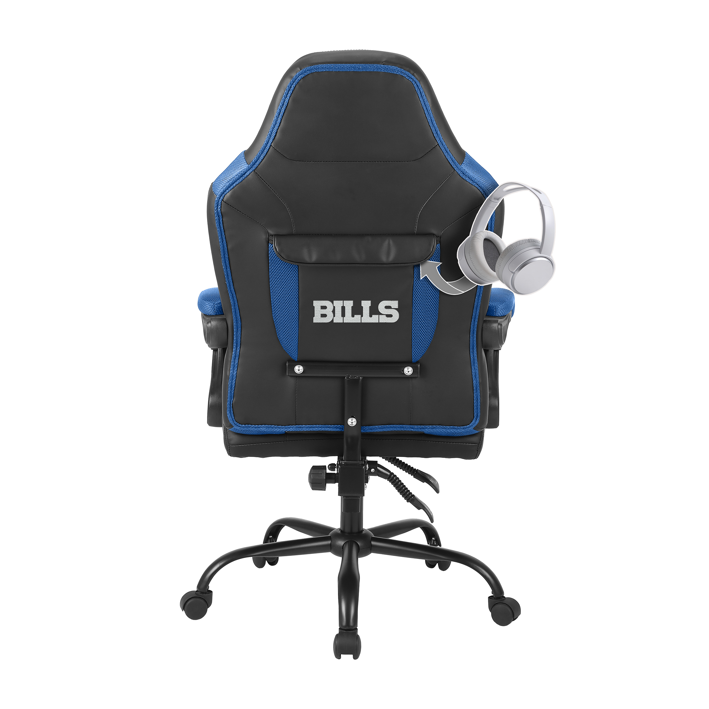 buffalo bills oversized embroidered gaming office chair with pouch