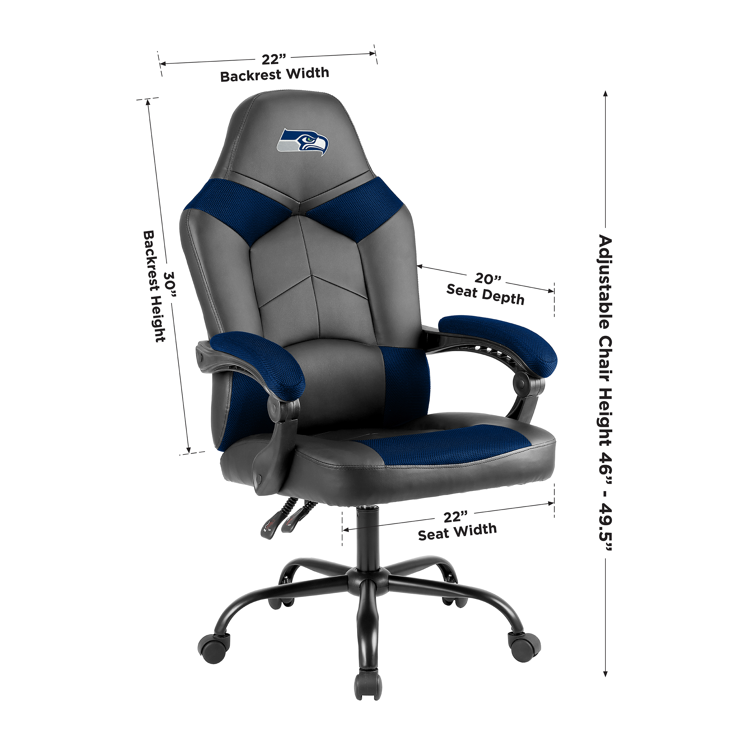 seattle seahawks oversized embroidered office chair