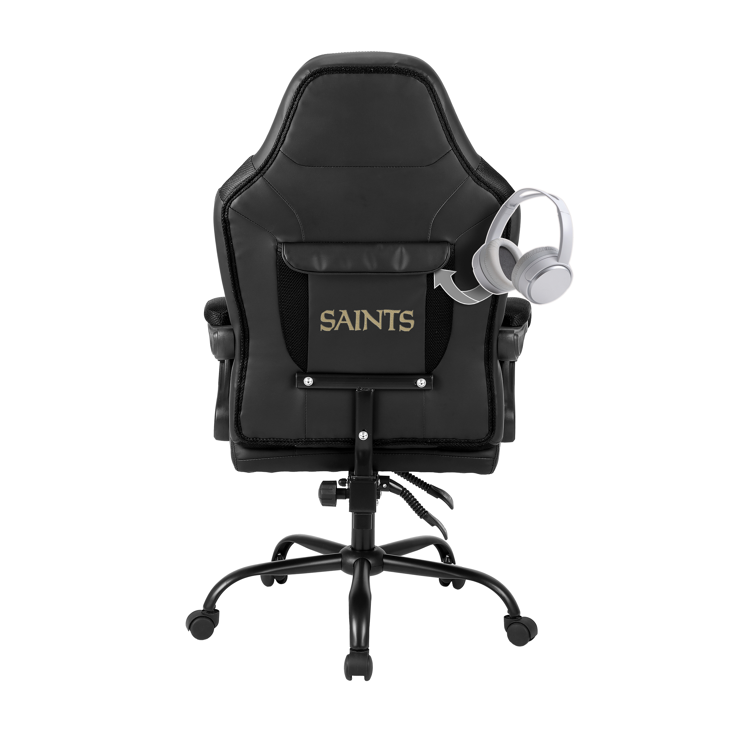 new orleans saints oversized embroidered gaming office chair with pouch