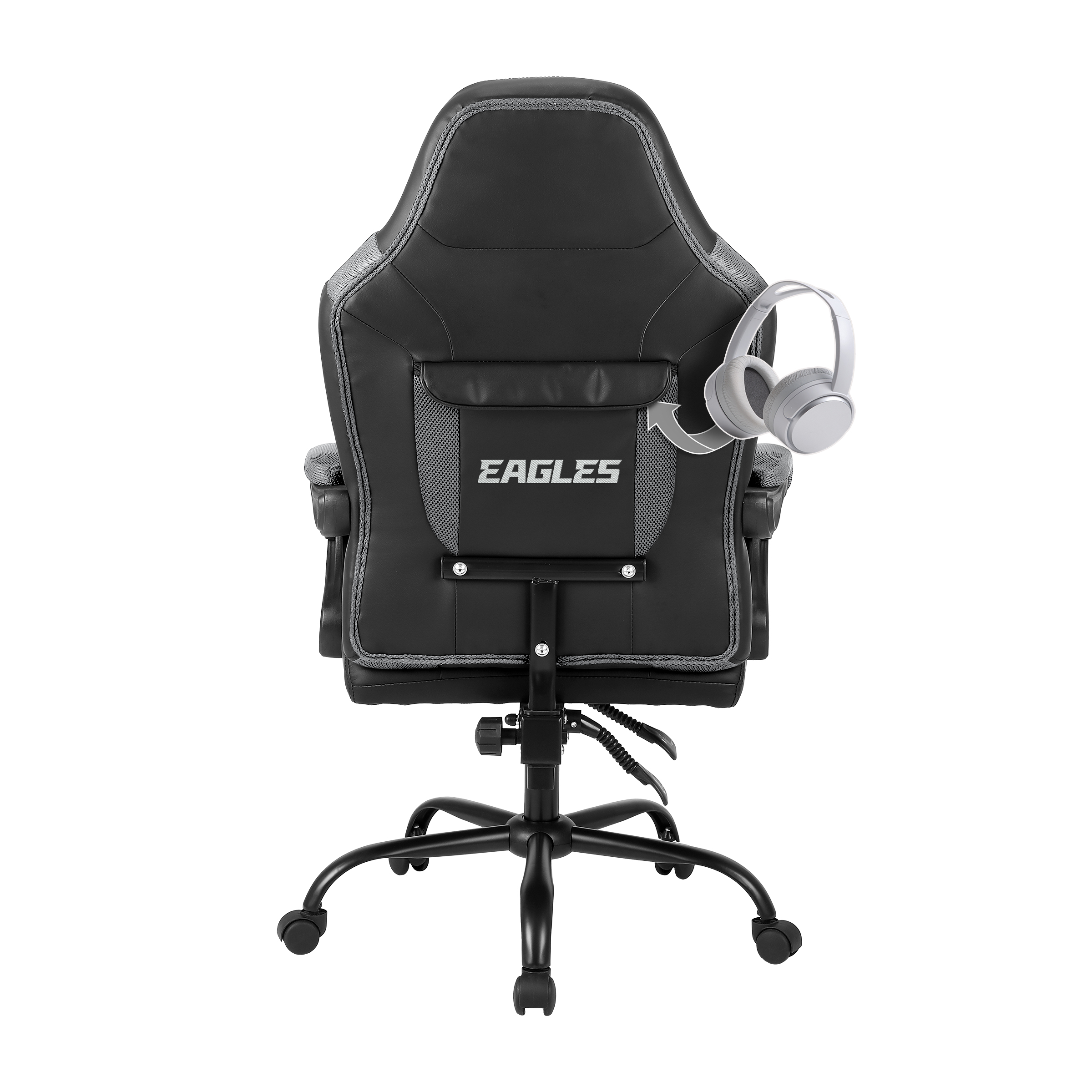 philadelphia eagles oversized embroidered gaming chair with storage pouch