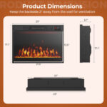 23-Inch Electric Fireplace Heater with Adjustable Flame and Heat