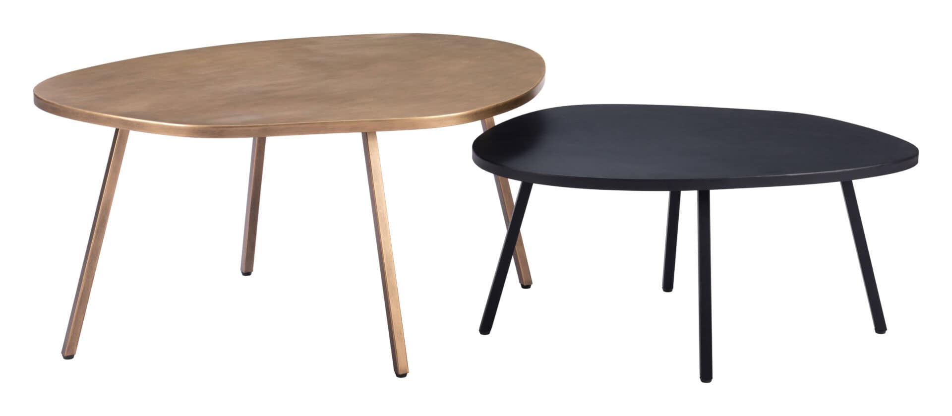 Modern Brass & Black Coffee Table Set (2-Piece) 3 Modern Brass & Black Coffee Table Set (2-Piece) - Image 3