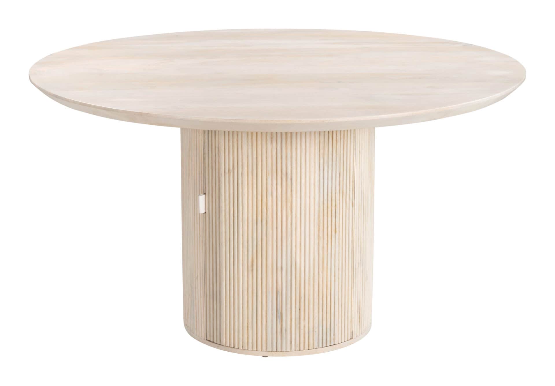 Round Mango Wood Dining Table with Hidden Storage Compartment 4 Round Mango Wood Dining Table with Hidden Storage Compartment - Image 4