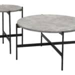 Modern Gray and Black Round Coffee Table Set (2-Piece) 14 Modern Gray and Black Round Coffee Table Set (2-Piece)