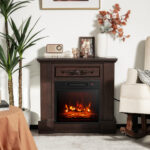 LED Electric Fireplace TV Stand with Adjustable Flames and Heat