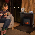LED Electric Fireplace TV Stand with Adjustable Flames and Heat