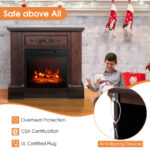 LED Electric Fireplace TV Stand with Adjustable Flames and Heat