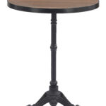 Walnut Outdoor Bistro Table with Faux Wood Round Top