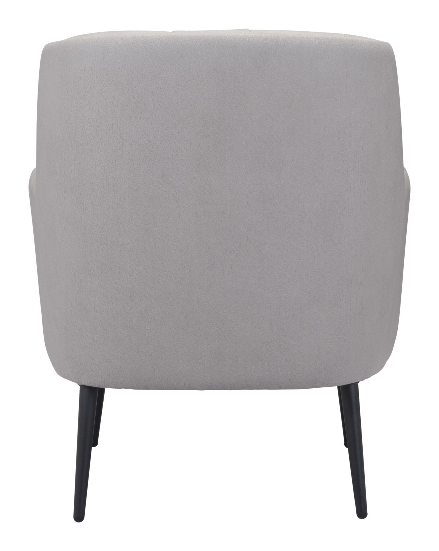 Gray Tufted Accent Chair with Faux Leather and Steel Legs 5 Gray Tufted Accent Chair with Faux Leather and Steel Legs - Image 5