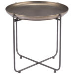 Round Bronze Side Table with Powder Coated Steel Frame 10 Round Bronze Side Table with Powder Coated Steel Frame