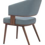 Modern Gray and Walnut Dining Chair with Faux Wood Legs 12 Modern Gray and Walnut Dining Chair with Faux Wood Legs