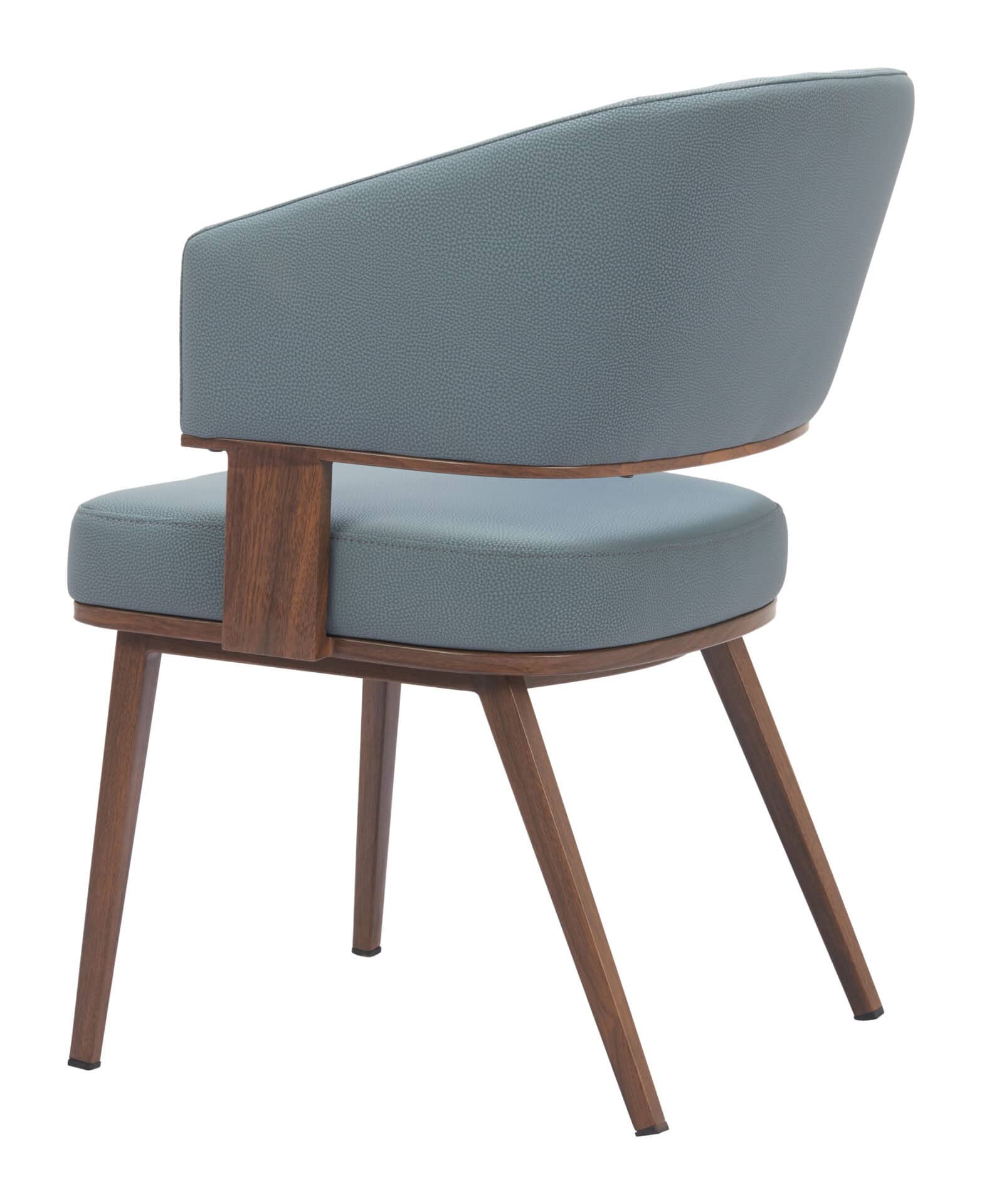 Modern Gray and Walnut Dining Chair with Faux Wood Legs 5 Modern Gray and Walnut Dining Chair with Faux Wood Legs - Image 5