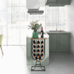 14 Bottle Metal Wine Rack with Lockable Wheels and Top Shelf 13 14 Bottle Metal Wine Rack with Lockable Wheels and Top Shelf