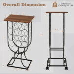 14 Bottle Metal Wine Rack with Lockable Wheels and Top Shelf 12 14 Bottle Metal Wine Rack with Lockable Wheels and Top Shelf
