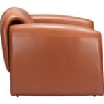 Modern Brown Faux Leather Chair with Steel Frame and Armrests 13 Modern Brown Faux Leather Chair with Steel Frame and Armrests