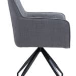 Mid-Century Modern Gray Dining Chairs with Armrests (Set of 2)