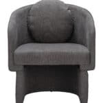 Truffle Gray Modern Accent Chair with Steel Legs and Armrests