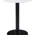 Round White & Black Bistro Table with Pedestal Base