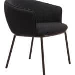 Modern Black Steel Frame Shearling Style Dining Chair 13 Modern Black Steel Frame Shearling Style Dining Chair
