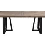 Farmhouse Dining Table Reclaimed Natural Top Black Base Pine Wood