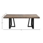 Farmhouse Dining Table Reclaimed Natural Top Black Base Pine Wood