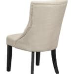 Farmhouse Upholstered Side Chairs, Cream Linen, Button Tufted (Set of 2)