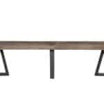 Reclaimed Natural and Black Recycled Pine Farmhouse Dining Bench