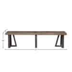 Reclaimed Natural and Black Recycled Pine Farmhouse Dining Bench