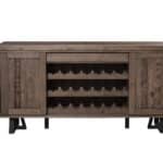 Reclaimed Natural and Black Pine Sideboard with Wine Holder