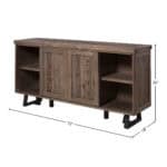 Reclaimed Natural and Black Pine Sideboard with Wine Holder