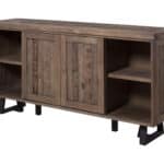 Reclaimed Natural and Black Pine Sideboard with Wine Holder