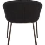 Modern Black Steel Frame Shearling Style Dining Chair 11 Modern Black Steel Frame Shearling Style Dining Chair