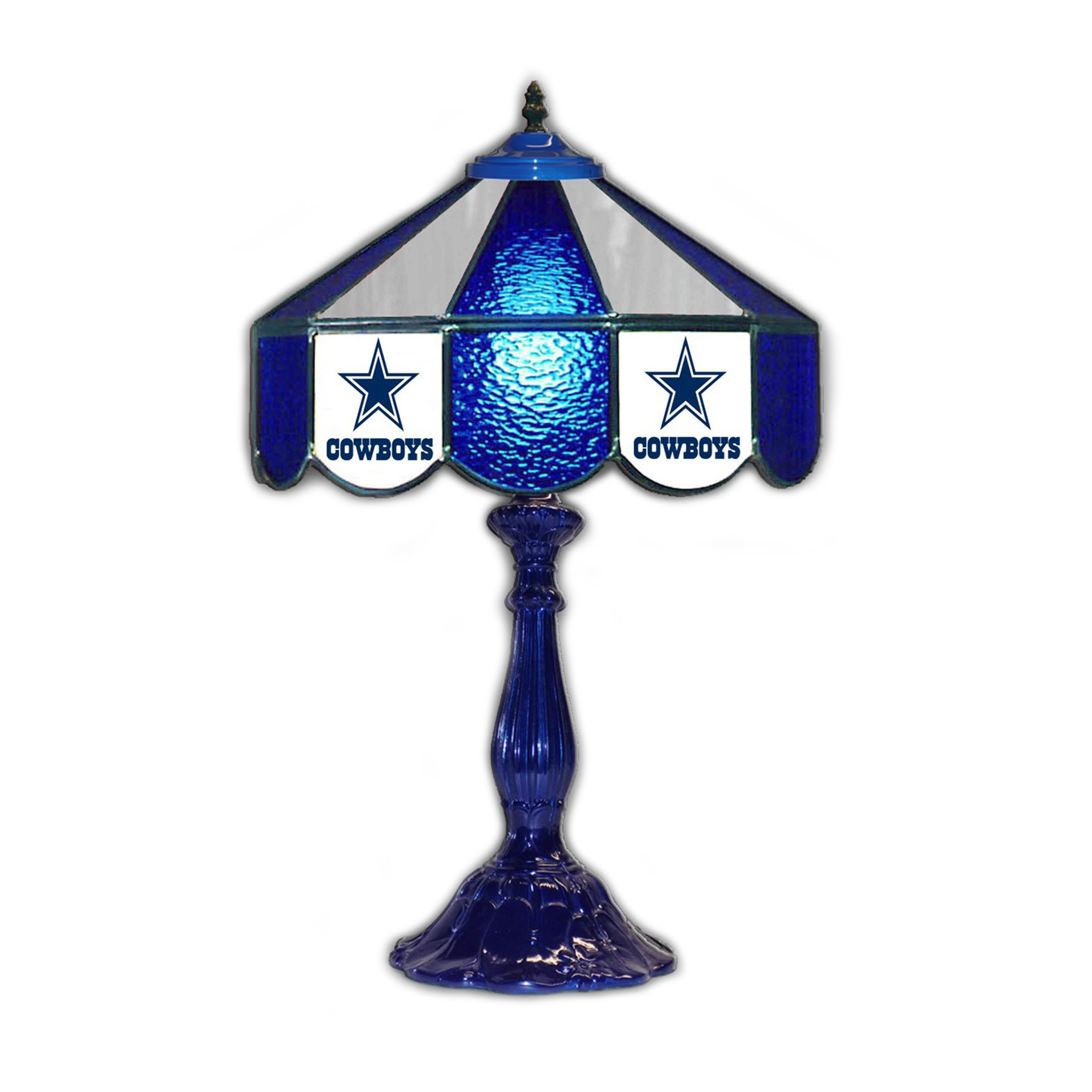 dallas cowboys tiffany style 21 inch glass table lamp