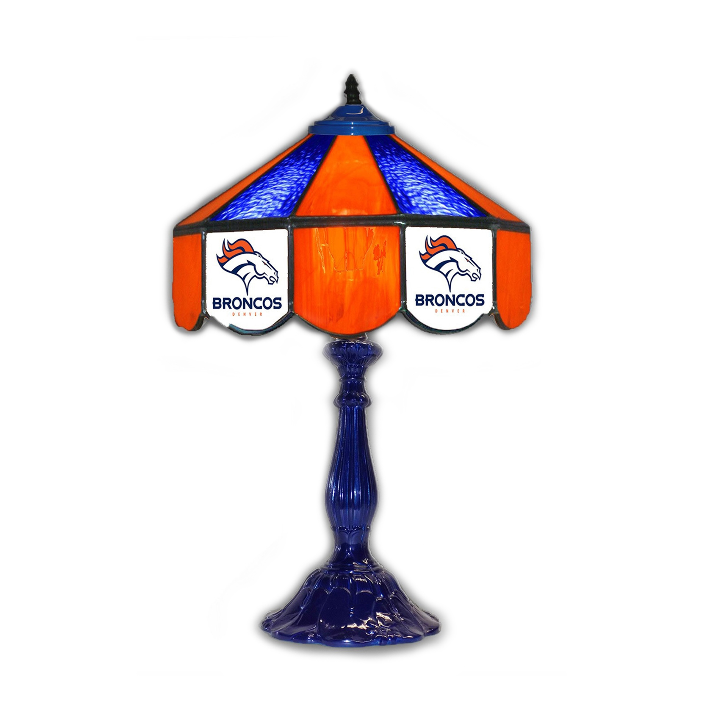 denver broncos tiffany style 21 inch nfl glass table lamp