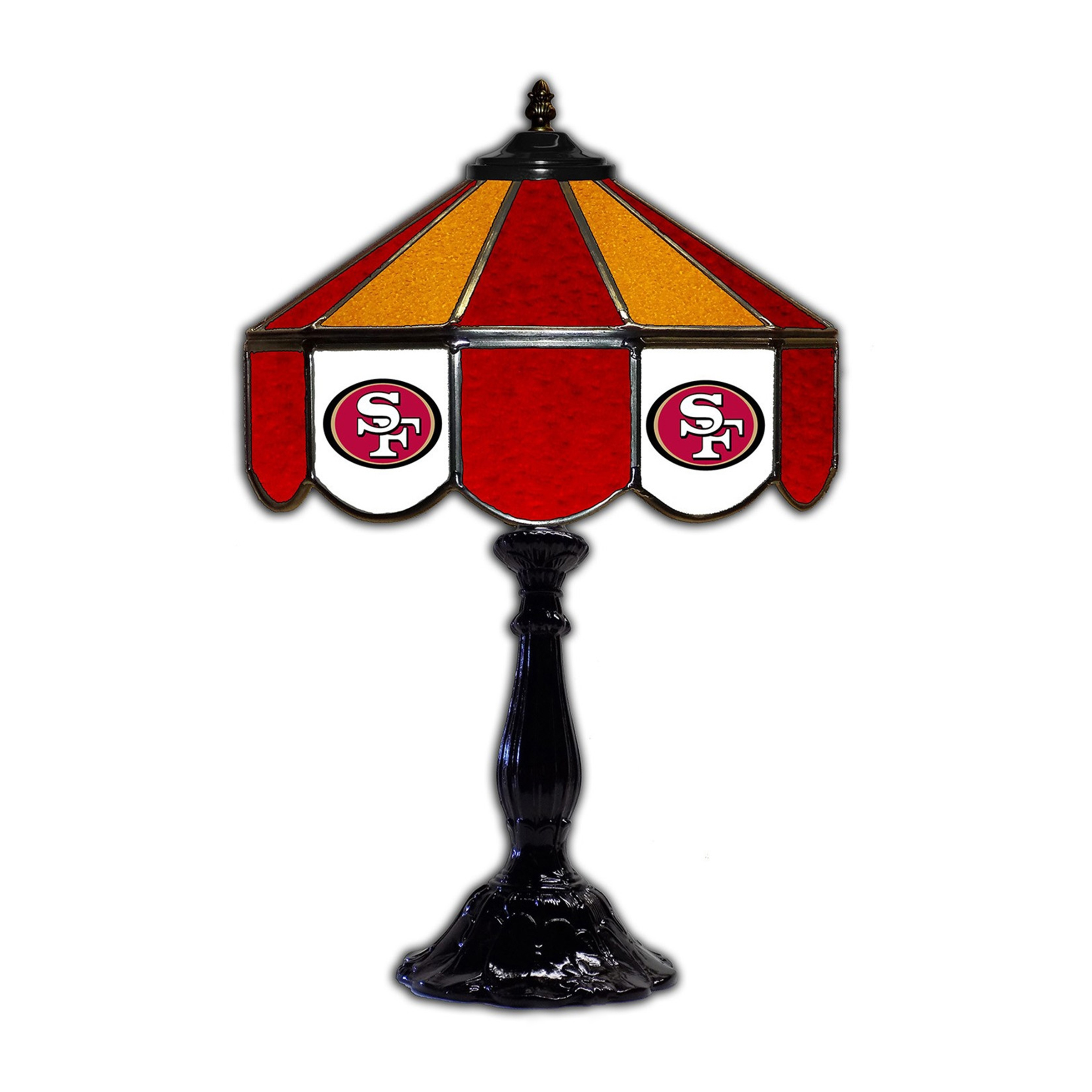 san francisco 49ers tiffany style 21 inch glass table lamp