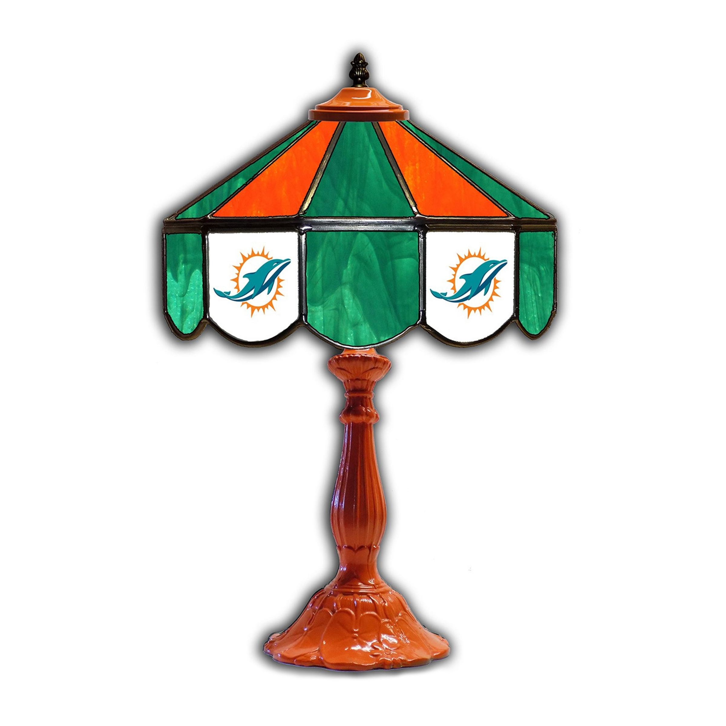 miami dolphins tiffany style 21 inch glass table lamp