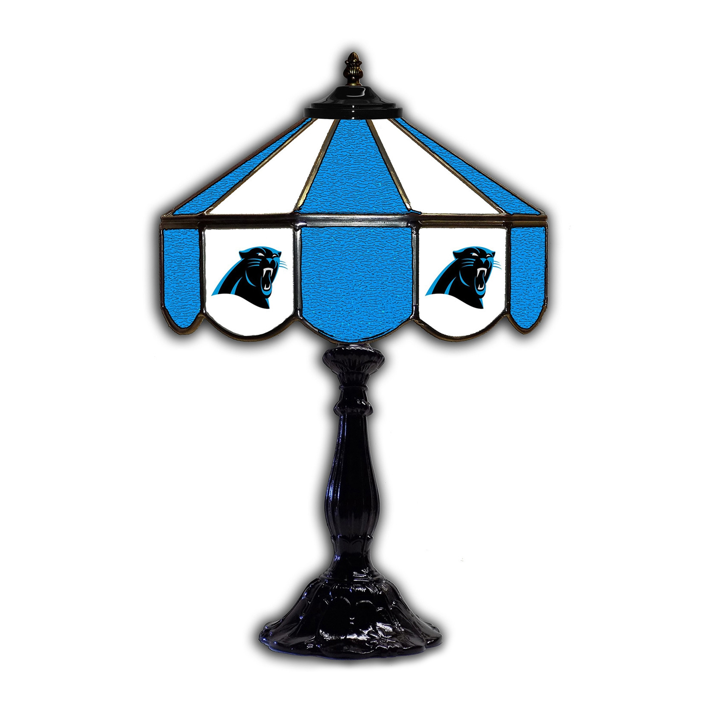 carolina panthers tiffany style 21 inch glass table lamp